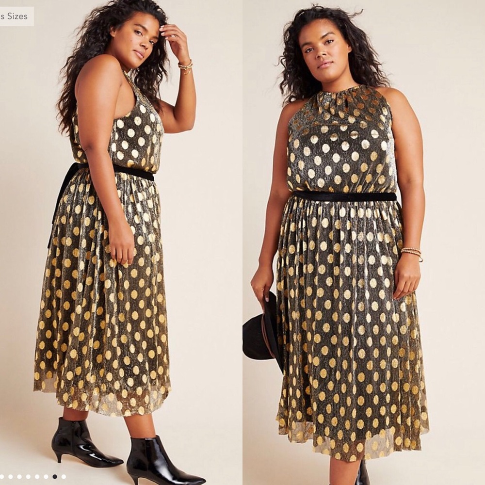 New Sunday in Brooklyn Confetti Halter Midi Dress